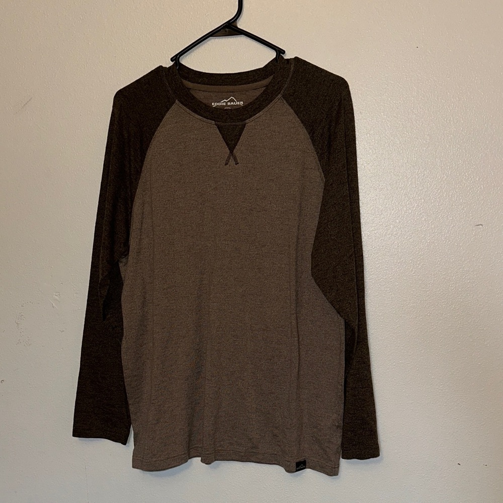 Eddie Bauer Two-Tone Brown Long Sleeve Shirt